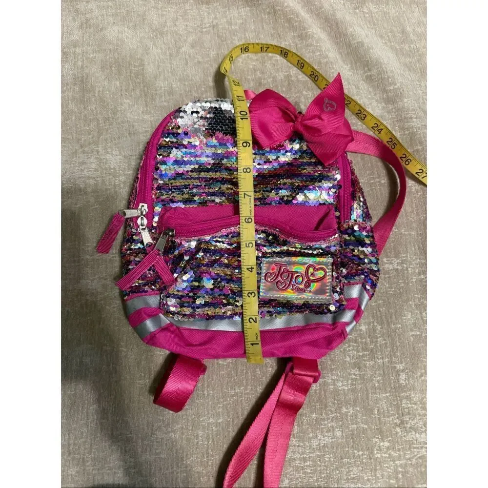 Jojo Siwa Kids Bow Reversible Rainbow Sequin Mini Backpack Pink Multicolor Small
